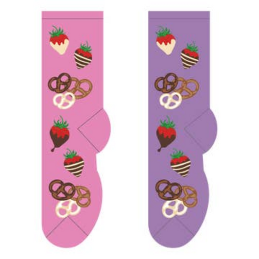 Chocolate covered strawberry and pretzel