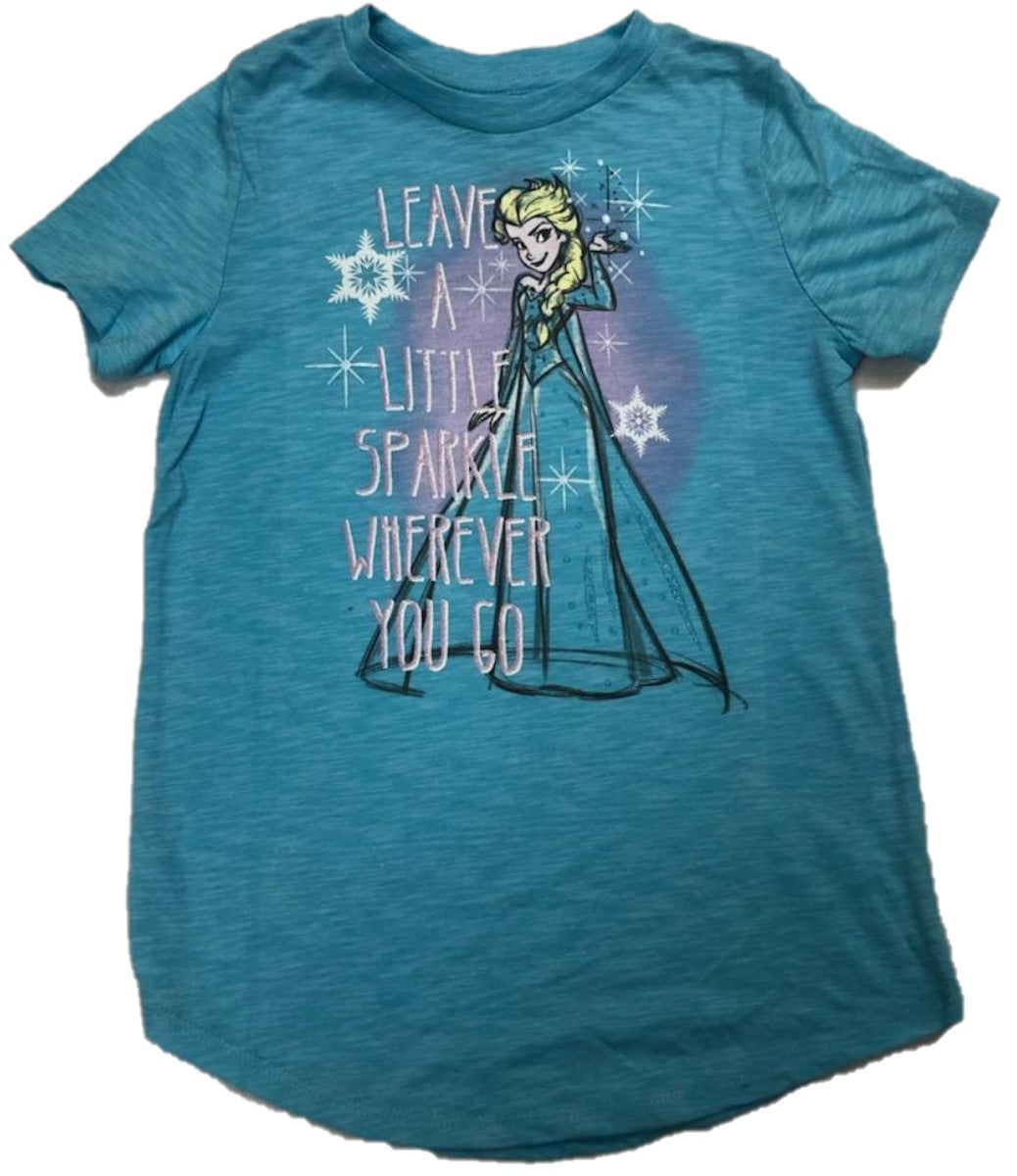 Elsa Leave a Little Sparkle Wherever You Go Walt Disney Girls T-Shirt