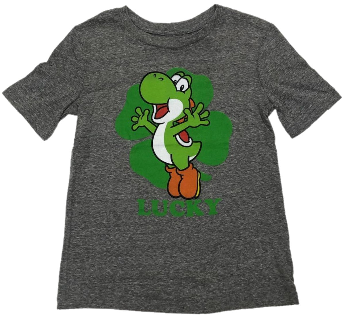 Yoshi Lucky Shamrock Mario Bros Boys T-Shirt