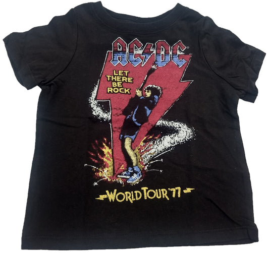 AC/DC ACDC World Tour 1977 Let There Be Rock Boys Band T-Shirt