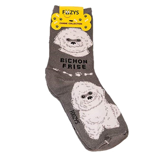 Bichon Frise Foozys Canine Dog Crew Socks