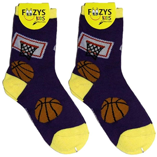 Basketball Foozys Boys Kids Crew Socks