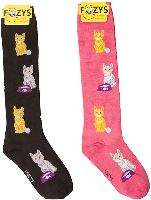 Cat & Yarn Ball Foozys Knee High Socks