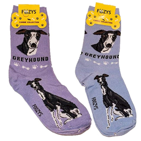 Greyhound Foozys Canine Dog Crew Socks