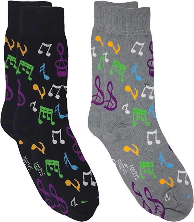 Musical Notes Foozys Men's Crew Socks