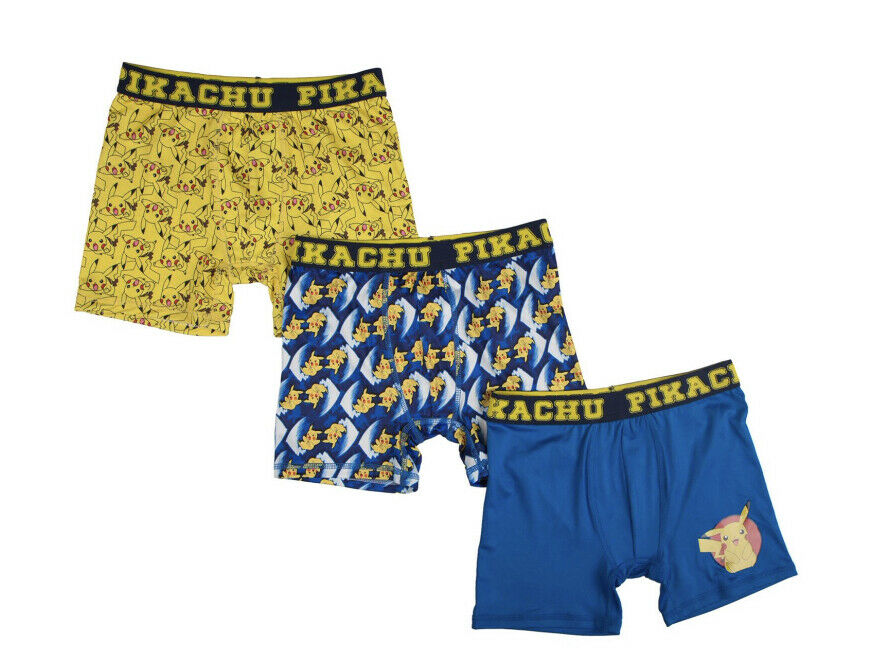 Pokemon Pikiachu Boxer Briefs Boys 3 Pack Action Underwear