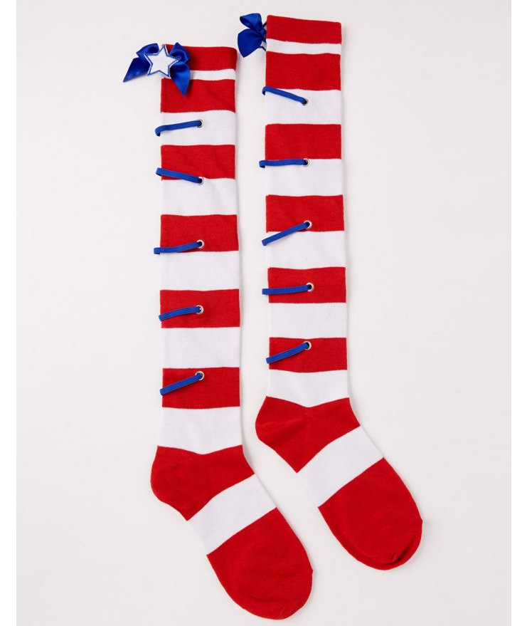 Striped Americana Over The Knee Socks Womens Thigh High Socks