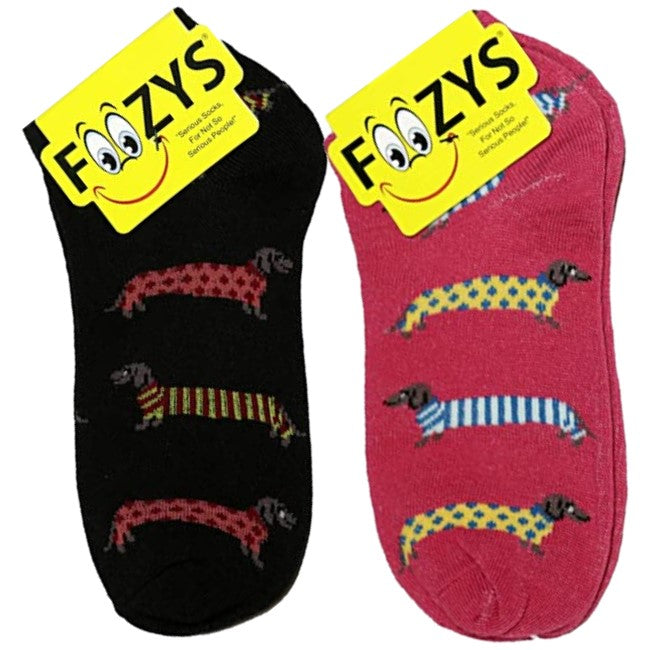 Dachshund in Sweaters Foozys Ankle No Show Socks
