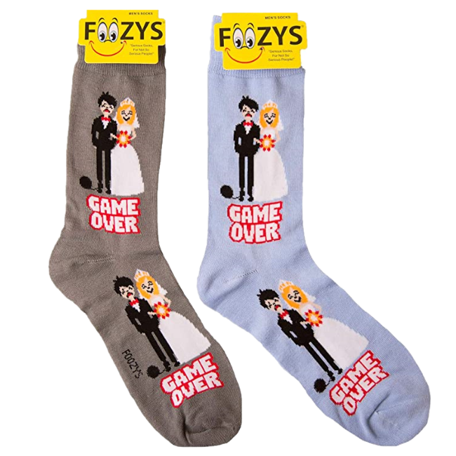 Game Over Marriage Alter Wedding Foozys Men's Crew Socks
