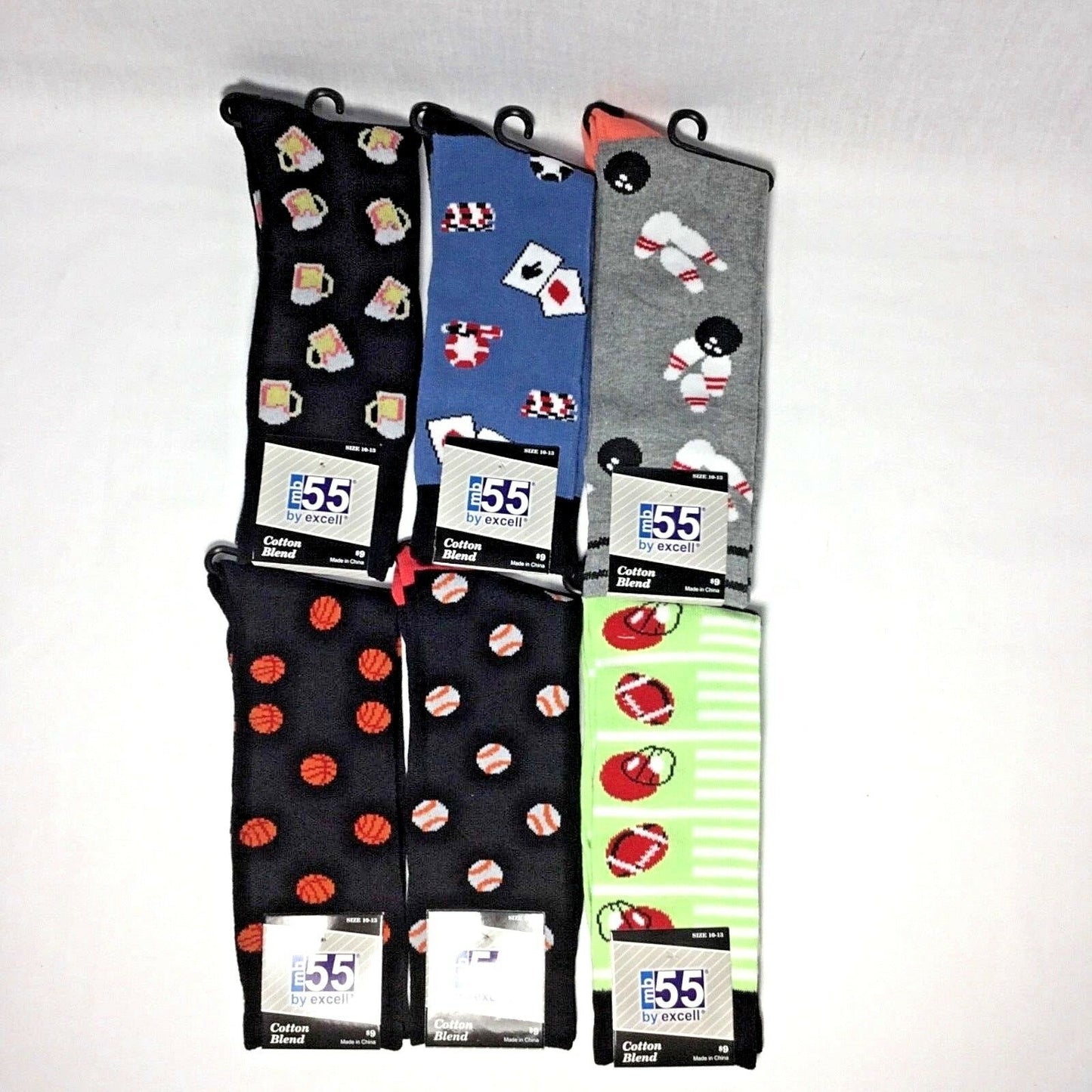 Mens Novelty Crew Socks Beer Poker Bowling Football Basketball Baseball