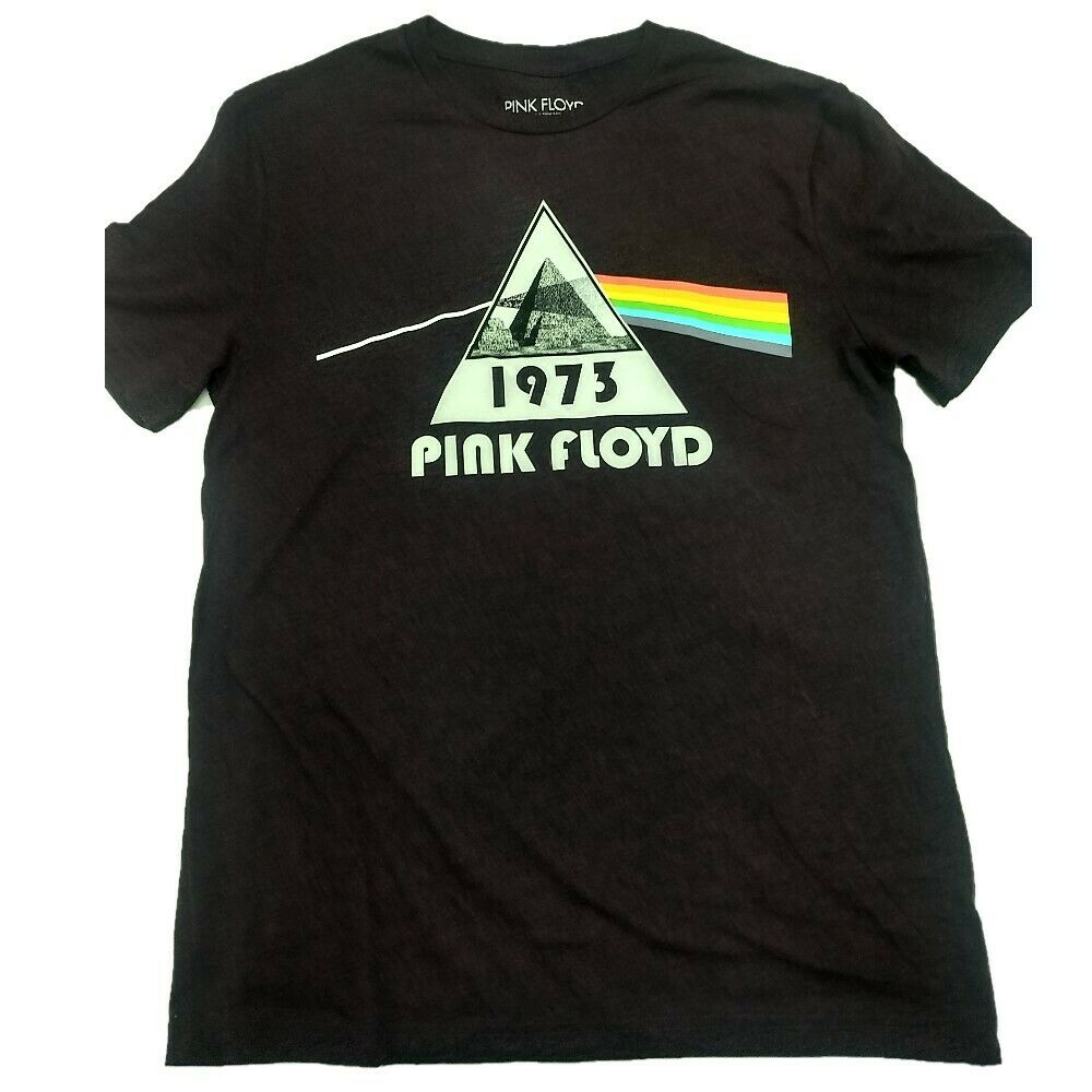 Pink Floyd 1973 Logo Pyramid T-Shirts Men's Licensed Band (Purple)