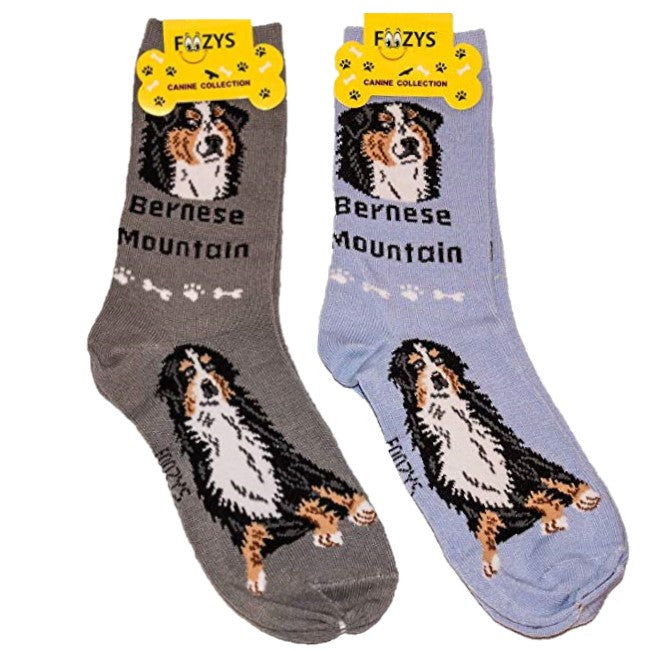 Bernese Mountain Dog Foozys Canine Dog Crew Socks