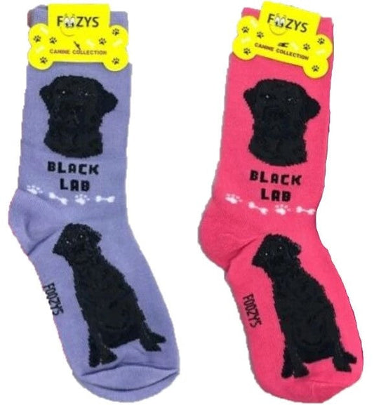 Black Lab Foozys Canine Dog Crew Socks