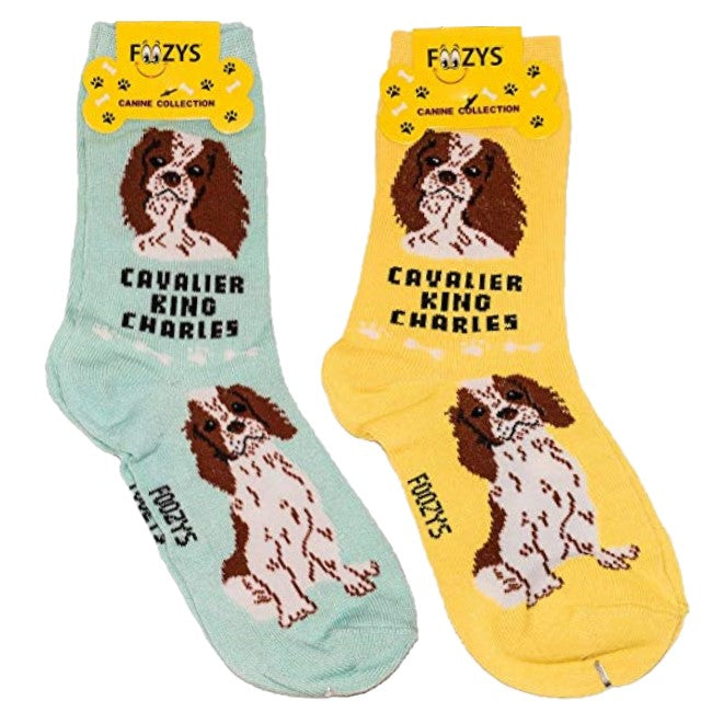 Cavalier King Charles Foozys Canine Dog Crew Socks