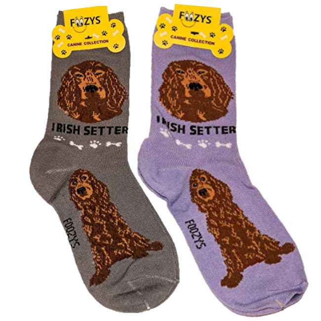 Irish Setter Foozys Canine Dog Crew Socks