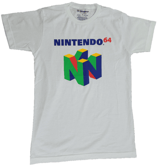 New Nintendo Classic N64 Logo Vintage Mens Retro T-Shirt (White)