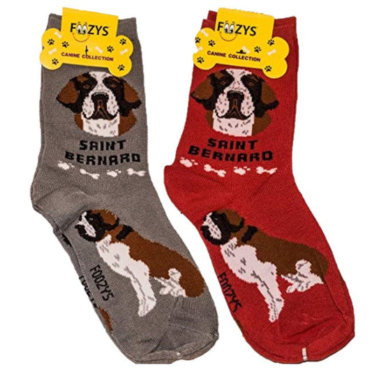 Saint Bernard Foozys Canine Dog Crew Socks