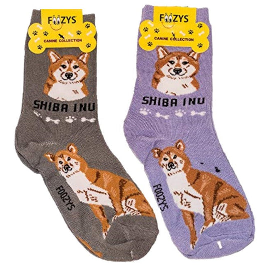 Shiba Inu Foozys Canine Dog Crew Socks