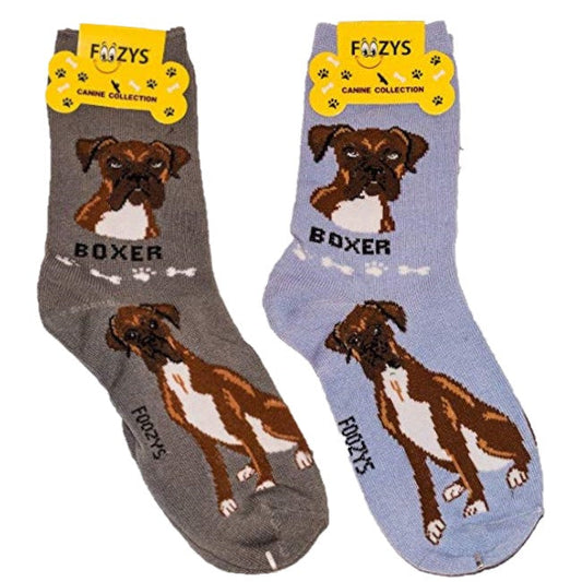 Boxer Foozys Canine Dog Crew Socks