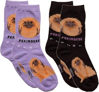 Pekingeese Foozys Canine Dog Crew Socks