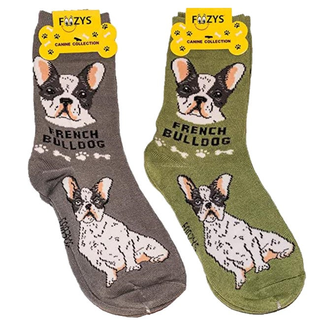 French Bulldog Foozys Canine Dog Crew Socks