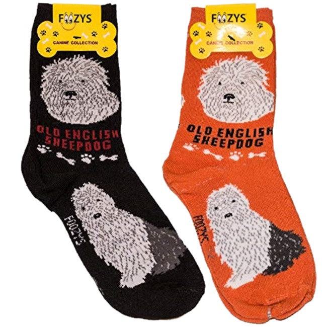 Old English Sheepdog Foozys Canine Dog Crew Socks