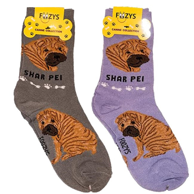 Shar Pei Foozys Canine Dog Crew Socks