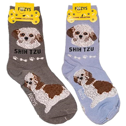 Shih Tzu Foozys Canine Dog Crew Socks