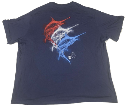 Swordfish Marlin Fishing Mens T-Shirt (Navy)
