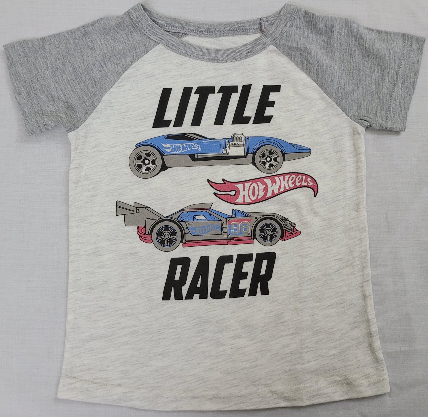 Hot Wheels Little Racer Car Hot Rod Boys T-Shirt (White)