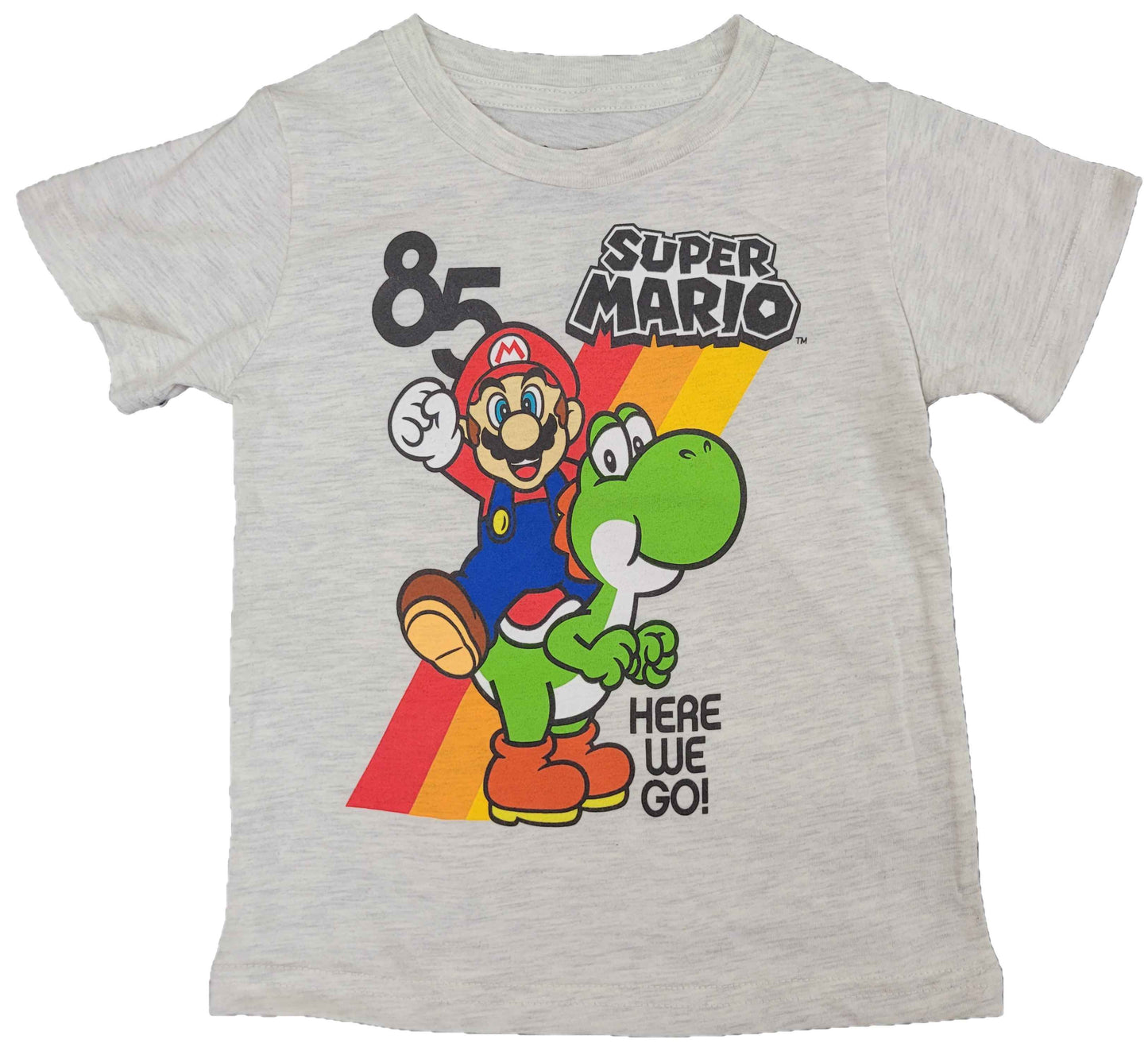 Super Mario 1985 Here We Go Mario & Yoshi Boys T-Shirt 2T 3T 4T