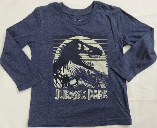 Jurassic Park T-Rex Moon Grass Dinosaur Boys T-Shirt (Grey)