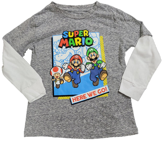 Super Mario Bros Luigi Bower Toad Here We Go (Grey)