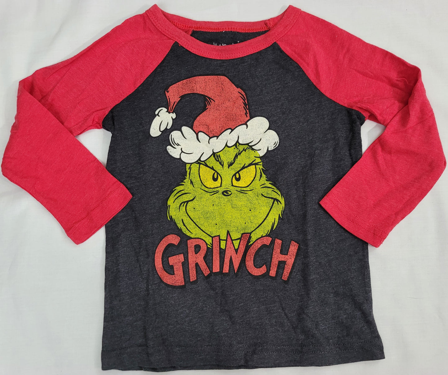 Grinch Dr. Seuss Cat in The Hat Boys T-Shirt (Grey) 2T
