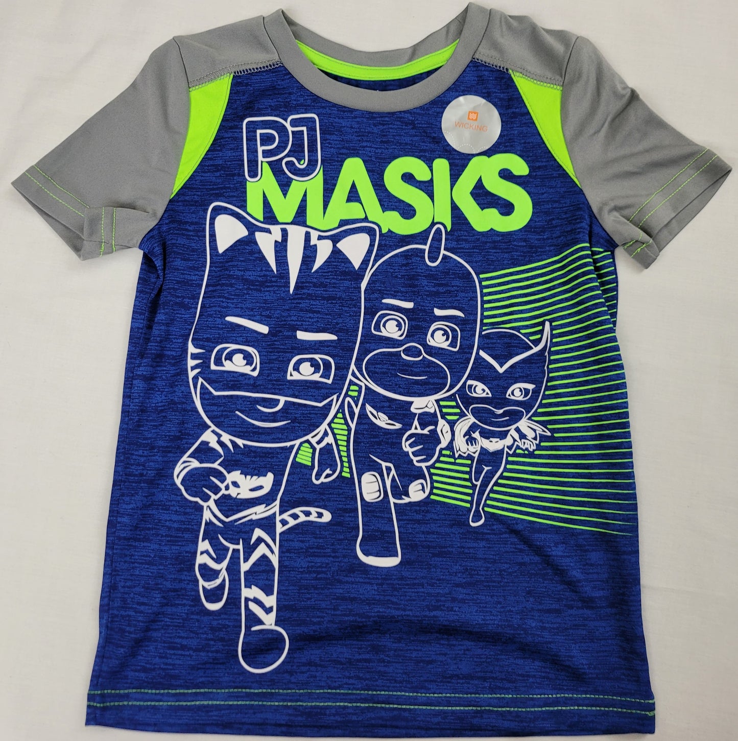 PJ Mask Neon Outline Wicking Boys T-Shirt (Blue)