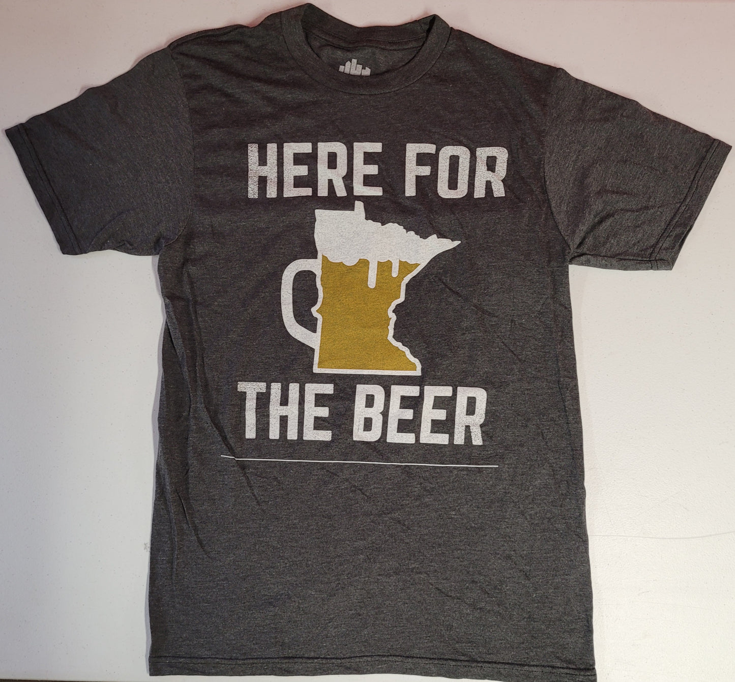 Here For The Beer Pint Pilsner Pitcher Mens T-Shirt (Grey)