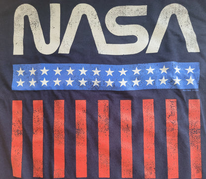 Nasa Stars & Stripes Flag Boys T-Shirt (Navy)