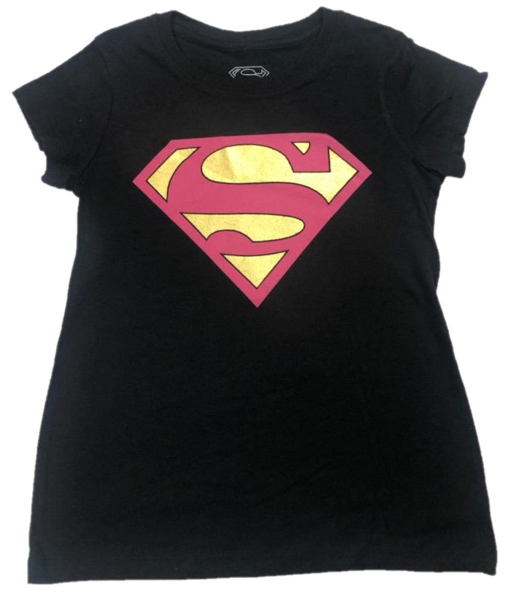 Superman Supergirl Super Girl Man Logo DC Comics Girls T-Shirt