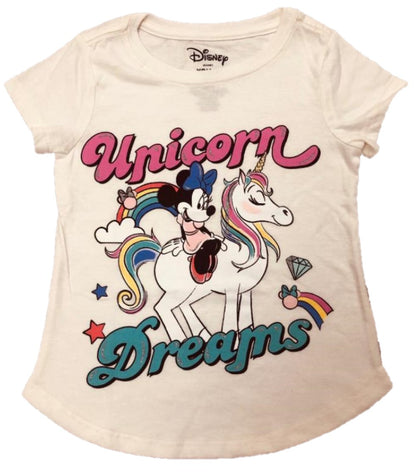Disney Unicorn Dreams Rainbow Minnie Mouse Girls T-Shirt