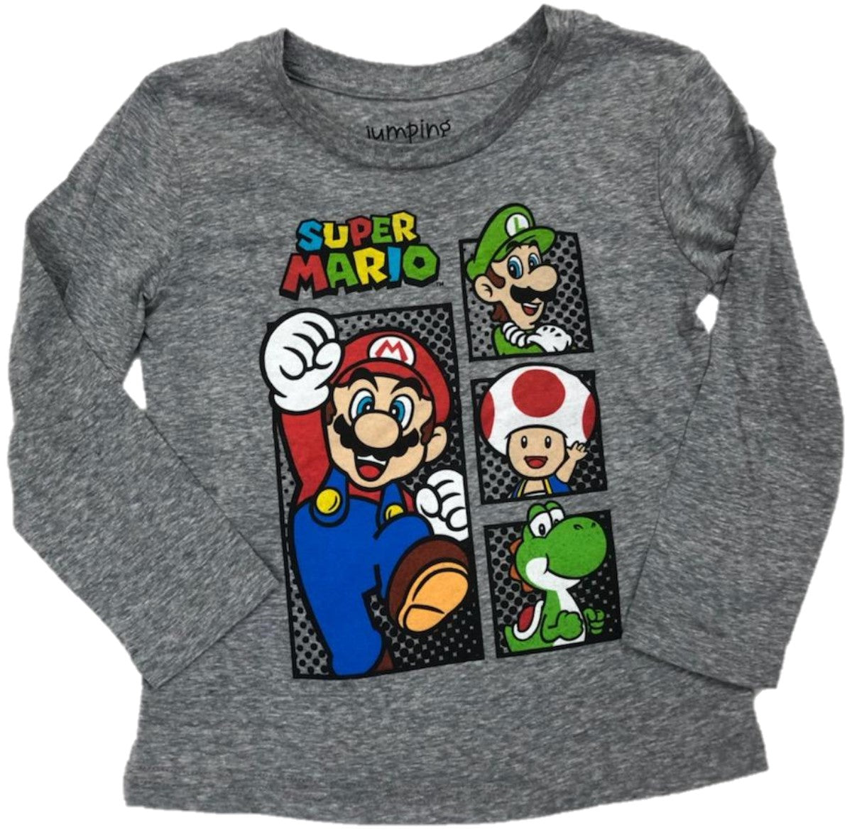 Super Mario Mario Luigi Yoshi Toad Boys Long Sleeve T-Shirt 2T