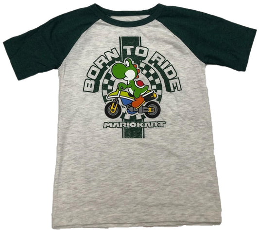 Yoshi Born to Ride Mario Kart Boys T-Shirt