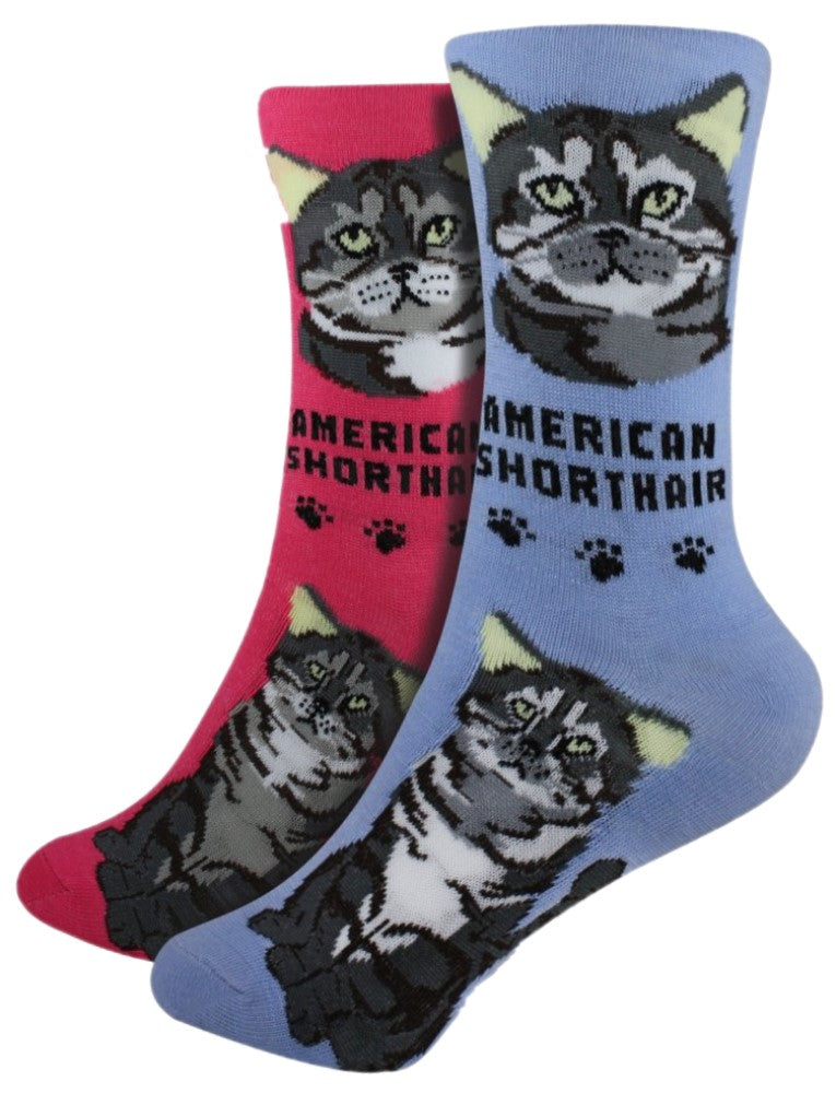 American Shorthair Foozys Feline Cat Crew Socks