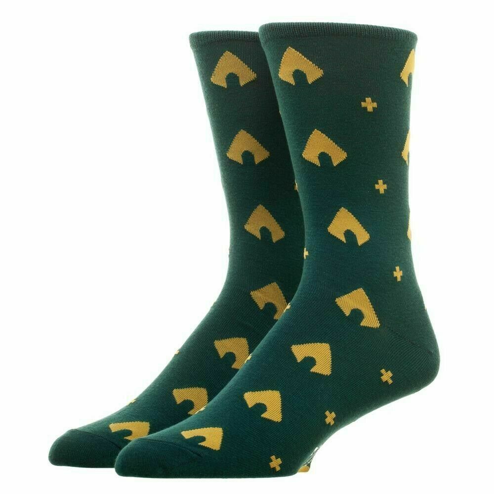 Aquaman Mens Crew Cut Argyle Dress Socks