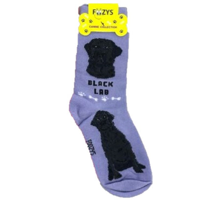 Black Lab Foozys Canine Dog Crew Socks