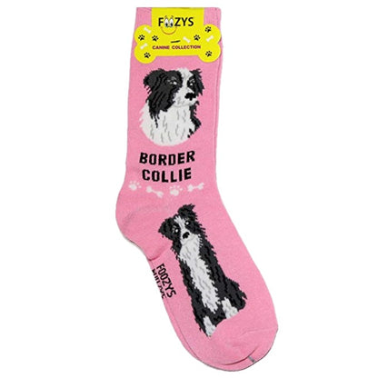 Border Collie Foozys Canine Dog Crew Socks