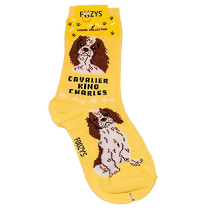 Cavalier King Charles Foozys Canine Dog Crew Socks