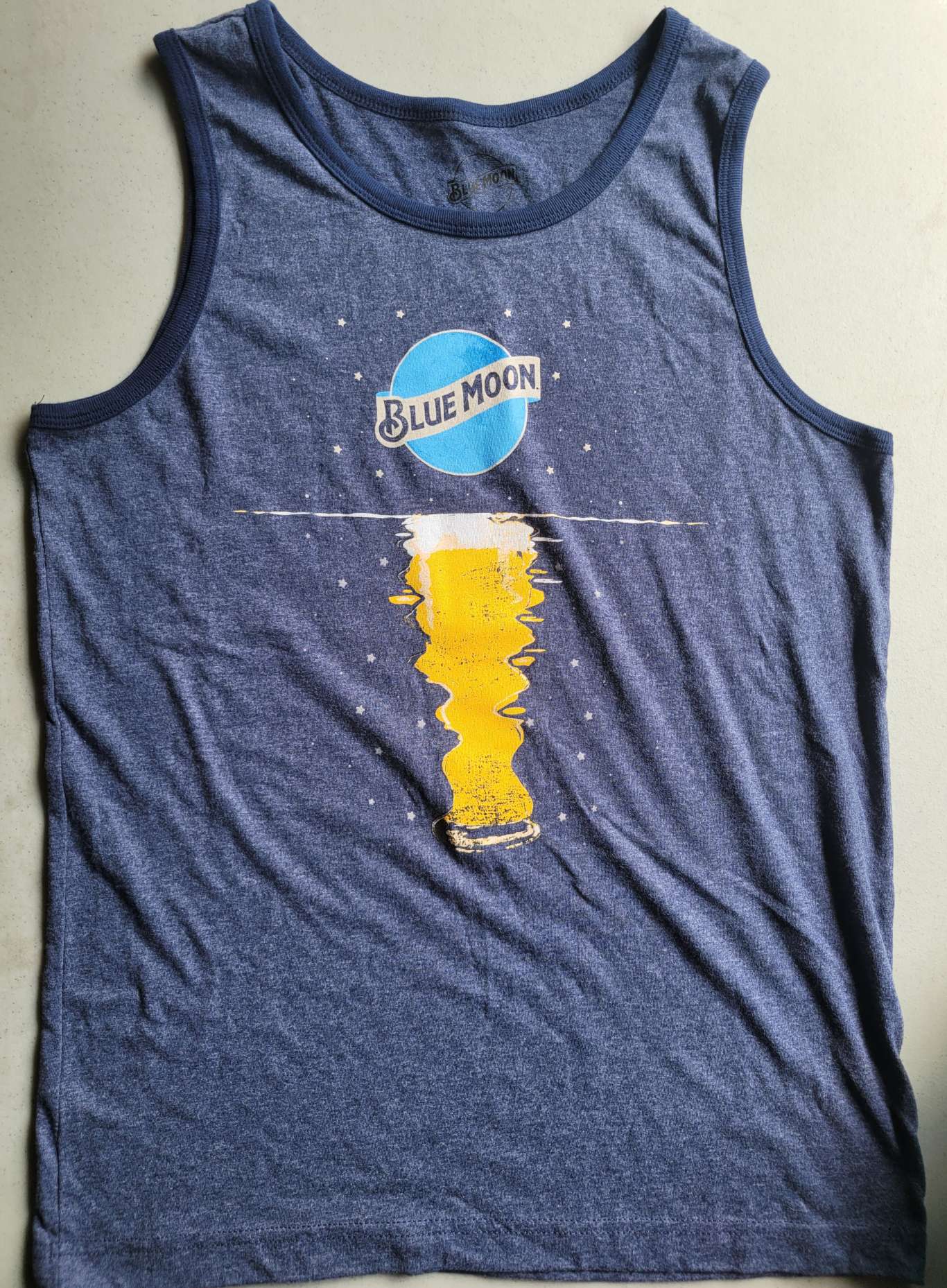 Blue Moon Beer Pilsner Mens Tank Top T-Shirt (Blue)