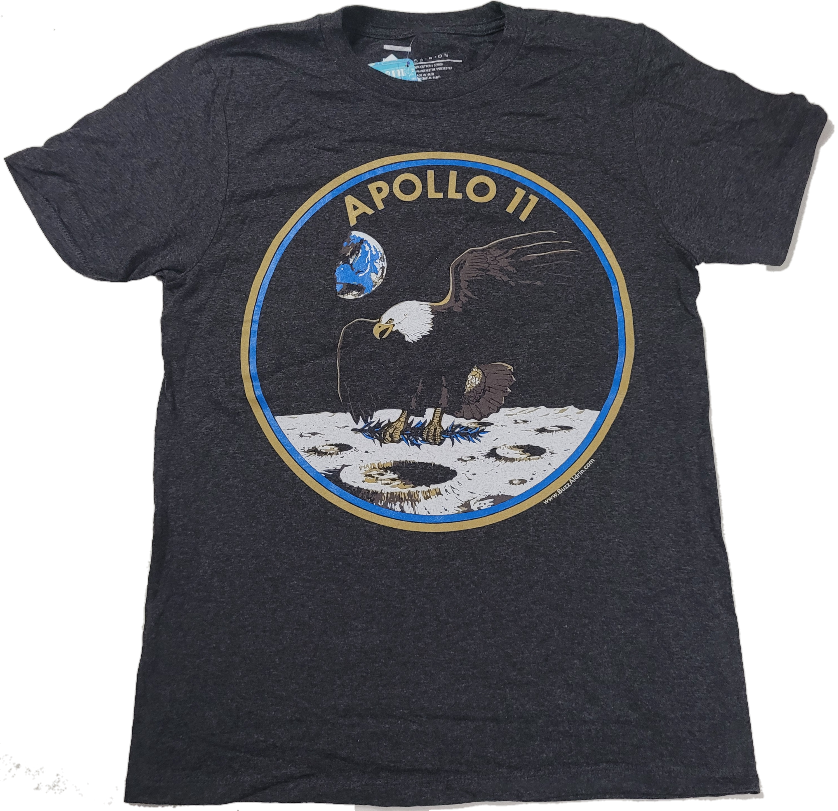 Apollo 11 NASA Earth Moon Eagle Buzz Aldrin Mens T-Shirt (Grey)
