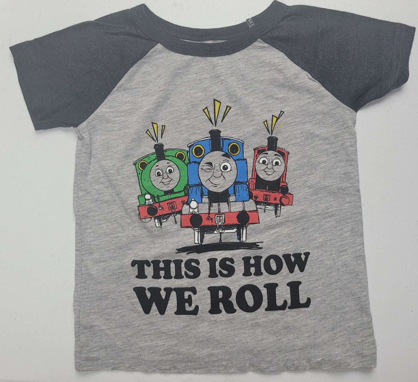This Is How We Roll Thomas The Tank Engine Train Boys T-Shirt (Grey)