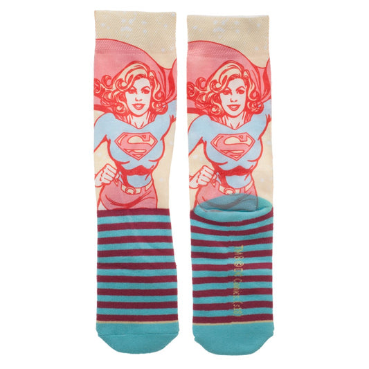 DC Comics Supergirl Faded Neon Crew Socks